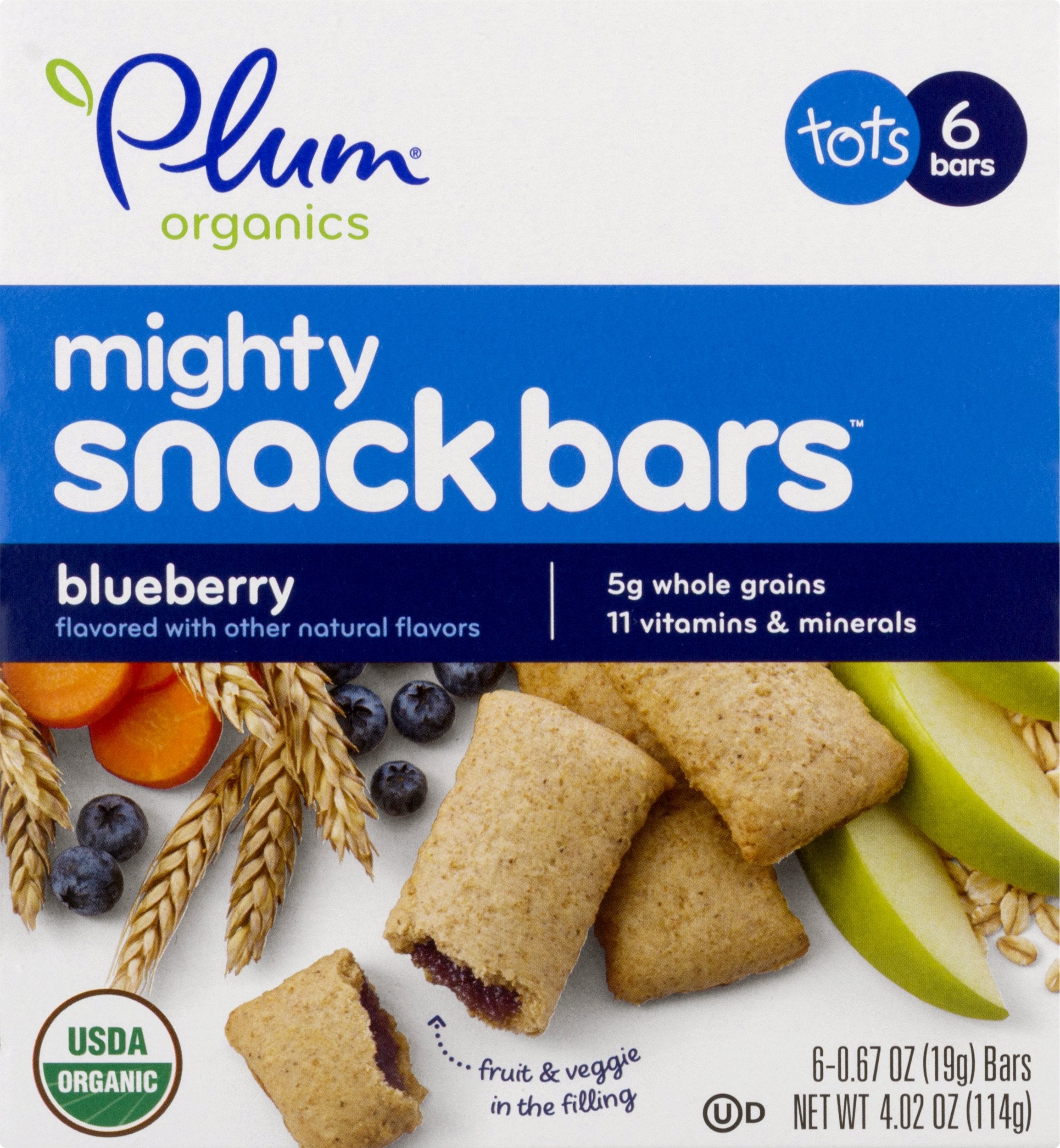 Product image of Plum Organics Mighty 4 Essential Nutrition Bars Blueberry Carrot Organic 0.67 oz 0.67 oz Pack of 6